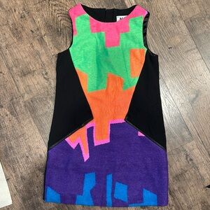 Milly Minis Neon Puzzle Shift Dress girls size 10